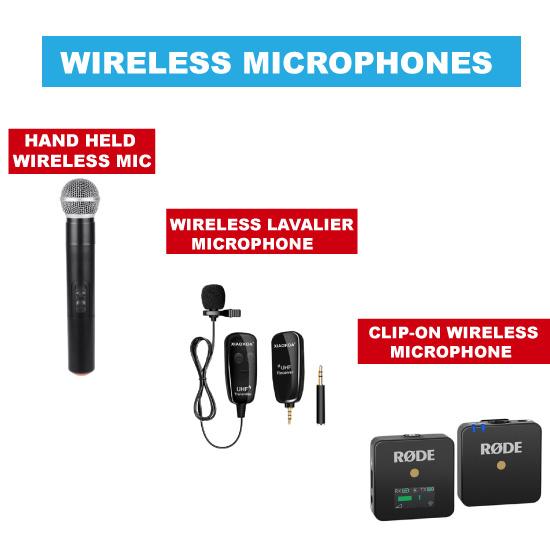 types of wireless microphones